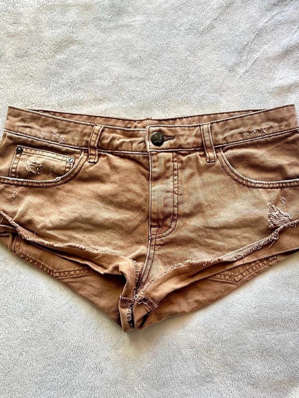 Free People 13Distressed Jean Shorts in Brown